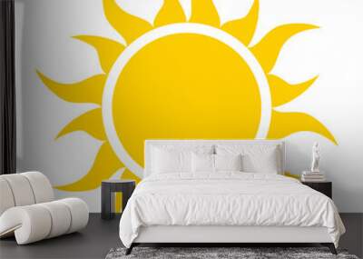 yellow sun icon Wall mural