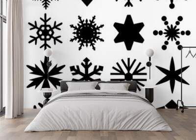 Christmas snow shapes and frosted cool icon art vector Wall mural