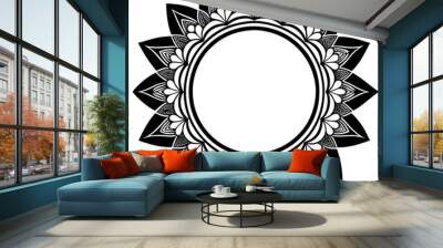 Circle part black mandalas in one frame. art vector Wall mural