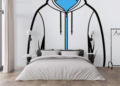 cropped white hoodie mockup zip up hoodie mockup template art vector Wall mural