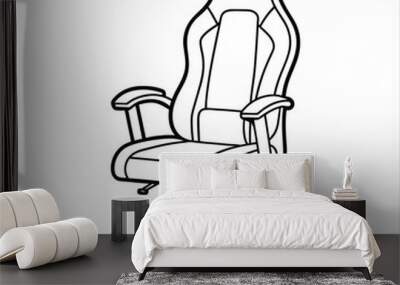 gaming chair vector line art Wall mural