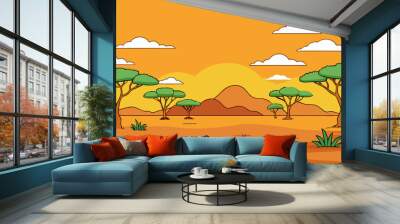 Savanna Background art vector Design Wall mural