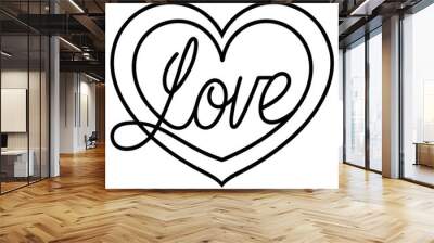 Vector Illustration of Love-Inspired Logotype Design Wall mural