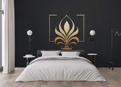 Produce a sleek logo design that symbolizes the essence of a flower.
 Wall mural