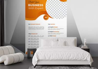 corporate business flyer design template with creative shapes. Wall mural