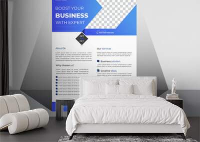 corporate business flyer design template with modern shapes.  Wall mural