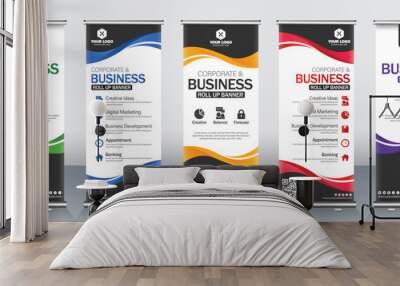 Creative Roll up banner for business events, marketing presentations, pull up banners for x stands with print ready design Wall mural