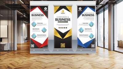 Print ready Roll up banner for business events, hotel and luxury events luxury and red, blue, orange, green colors Wall mural