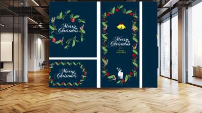 Set of banner illustration christmas day card templates Wall mural