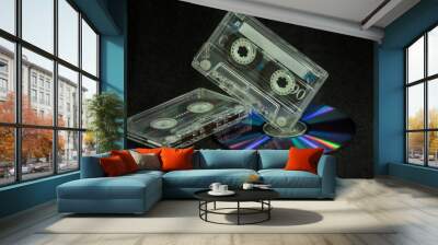 two cassettes are on the CD Wall mural