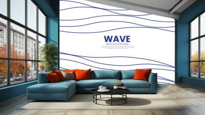 Blue wave abstract background. The dynamic blend of curves and lines creates a captivating blue wave pattern, perfect for banners, cards, or wallpapers Wall mural