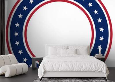 Round frame American flag. Independence day USA concept. Vector Illustration. Wall mural