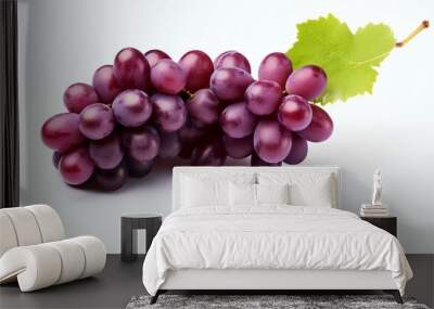 A bunch of red grapes isolated on a white background. Clipping path Wall mural