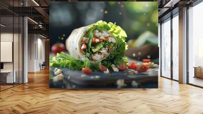 Fresh and healthy lettuce wraps take center Wall mural