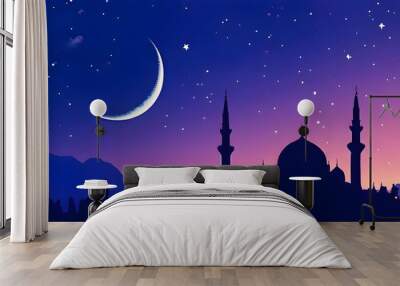 Ramadan background with mosque night theme  Wall mural