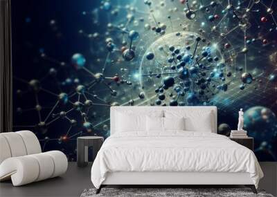 Closeup of an abstract biological and scientific molecular structure concept Wall mural