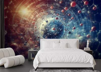 Closeup of an abstract biological and scientific molecular structure concept Wall mural