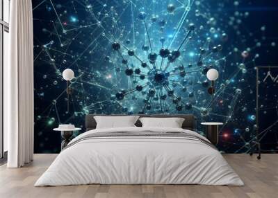 Closeup of an abstract biological and scientific molecular structure concept Wall mural