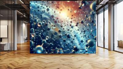 Closeup of an abstract biological and scientific molecular structure concept Wall mural