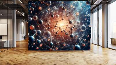 Closeup of an abstract biological and scientific molecular structure concept Wall mural