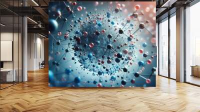 Closeup of an abstract biological and scientific molecular structure concept Wall mural