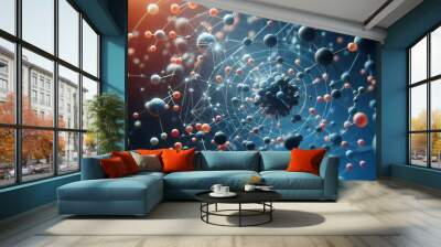 closeup of an abstract biological and scientific molecular structure concept Wall mural