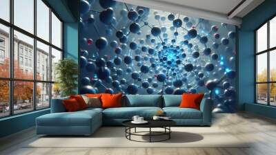 Closeup of an abstract biological and scientific molecular structure concept Wall mural