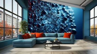 closeup of an abstract biological and scientific molecular structure concept Wall mural