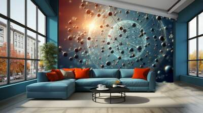 Closeup of an abstract biological and scientific molecular structure concept Wall mural