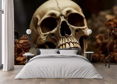 Halloween skull concept background Wall mural