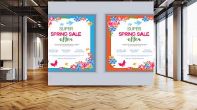 Super spring sale design vector template Wall mural