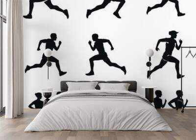 Runner silhouette,vactor Wall mural