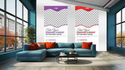 creative minimal rollup banner design vector template, easy to read type high quality modern business rollup banner design Wall mural