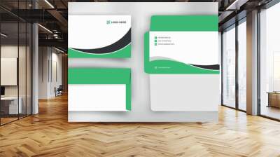 green and black clean creative business envelope design template Wall mural