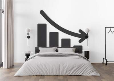 Vector arrow graph down icon Wall mural