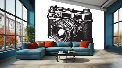 Camera vector silhouette Illustration artwork Wall mural