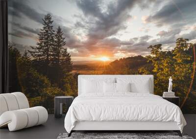 Landscape and Sky at Sunset Wall mural