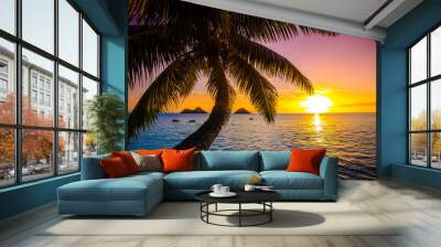 Beautiful Hawaiian Sunrise at Lanikai Beach Wall mural