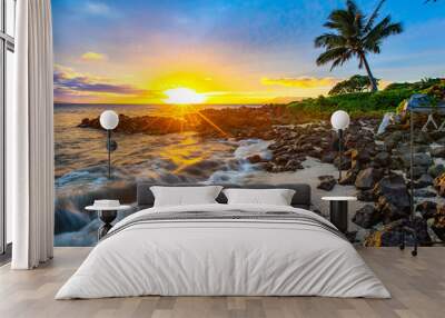 Beautiful sunset in Maui Wall mural