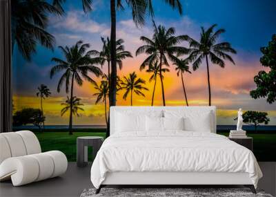 Sunset at Ko Olina Resort on Oahu's West Side Wall mural