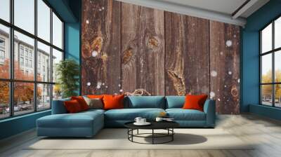 Christmas decoration over wooden background Wall mural