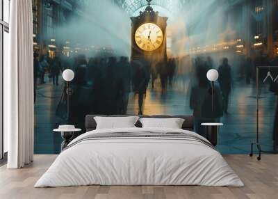 Blurred Motion: City Life in a Flash Wall mural