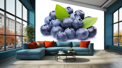 Fresh blueberries isolated on white background. Wall mural