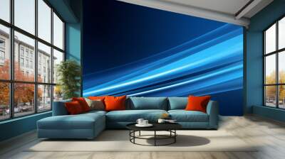 Abstract blue vector background with stripes, modern digital art concept illustration Wall mural