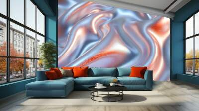   A close-up shot of a shiny surface with a red and blue design on both the top and bottom of the image Wall mural