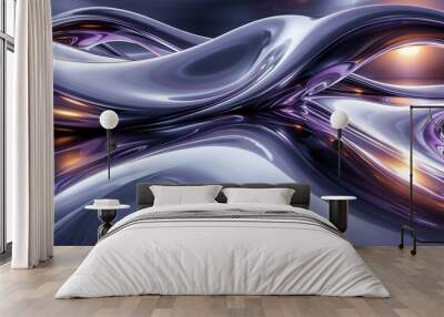   A high-quality, abstract purple and white pattern with two distinct lights at opposite ends Wall mural