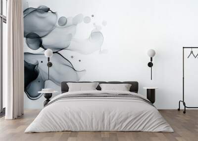   Black & White Photo of Smoke on White Background Wall mural