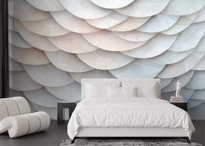   White Wall with Circular Patterns Wall mural