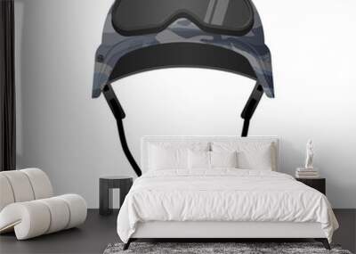 Military equipment for games. Helmet with glasses headwear element. Wall mural