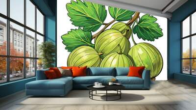 Gooseberry cartoon vector Illustration flat style artwork concept Wall mural